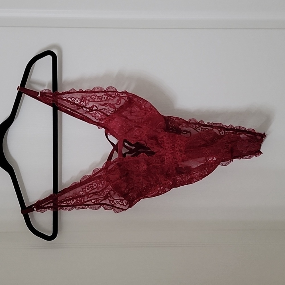 ASOS Size 2 Burgundy Lingerie Bodysuit Nightwear, New without Tag
